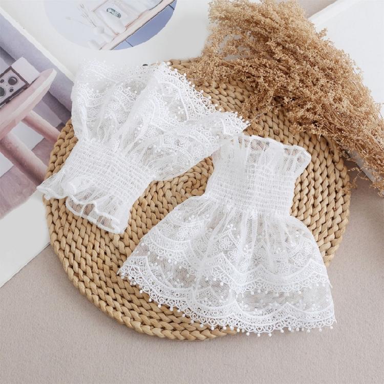 French Lace Arm Sleeves Wrist Cuffs Arm Covers Decorative Sleeves For Office Women Daily and Party Clothing Enhancer