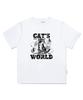 ESCAPEFROM Cats World Print Oversized Short Sleeve T-Shirt White