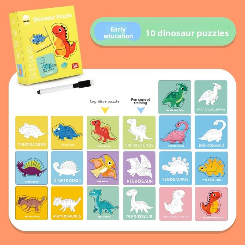 Dinosaur Vegetable Animal Transportation Theme Beginner Children Toy Puzzle