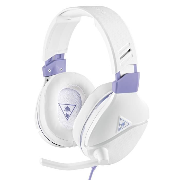 Casque Gaming Turtle Beach Recon Spark - TBS-6220-02, Micro-casque filaire avec motif géométrique, lavande et blanc