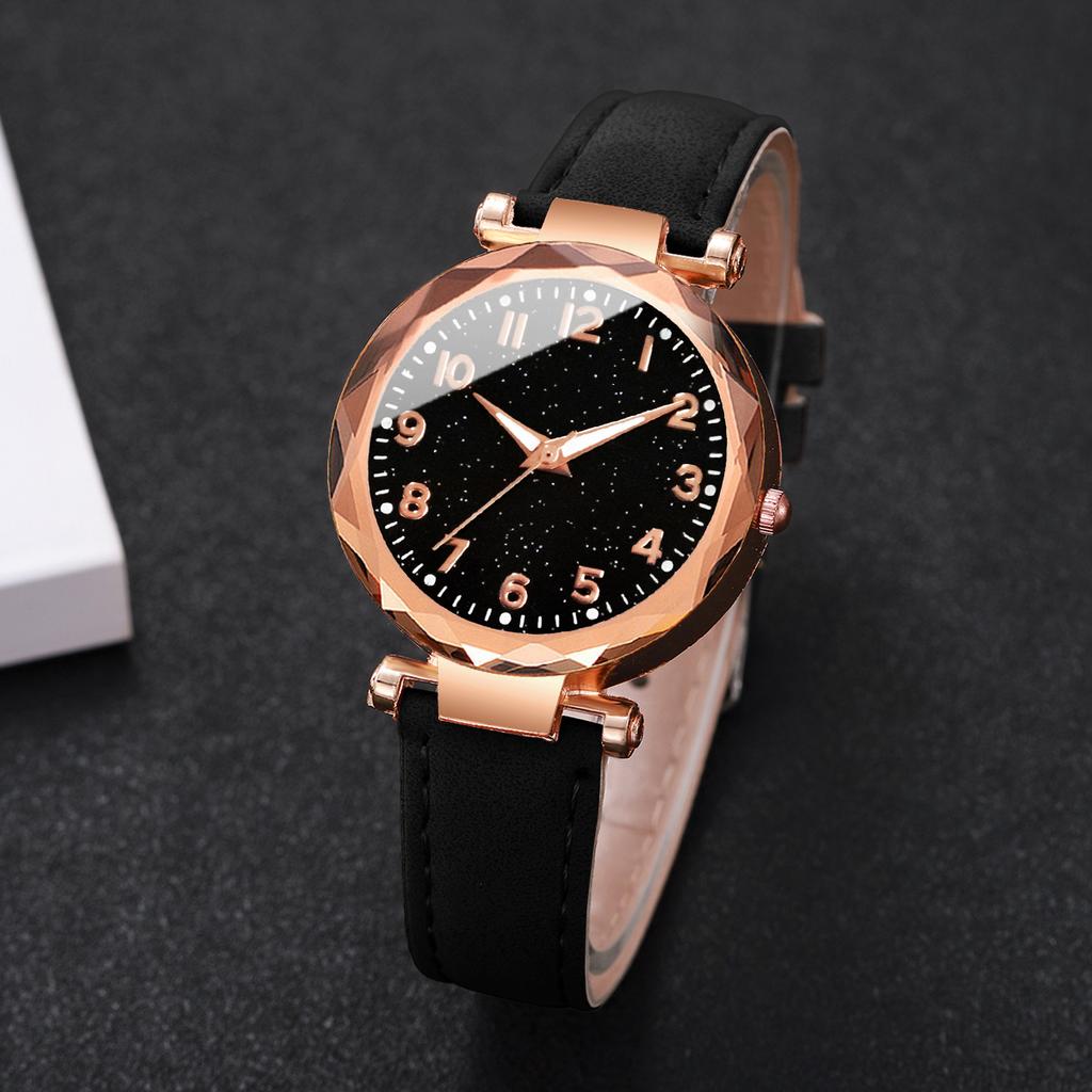 Modny Zegarek Kwarcowy Damski z Arabską Tarczą Casualowy Skórzany Pasek Zegarki na Rękę dla Pań Zegar Reloj Mujer