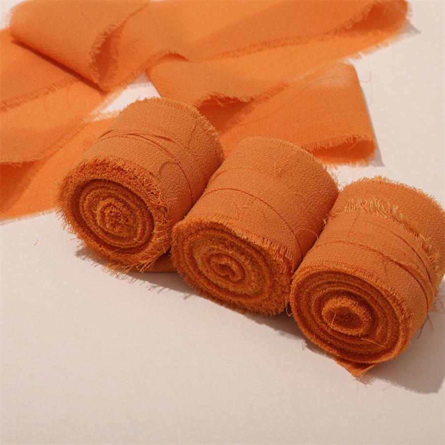 Nastro di Chiffon con Bordo Strappato per Biglietti con Fiori Freschi e Decorazioni per Regali di Matrimonio
