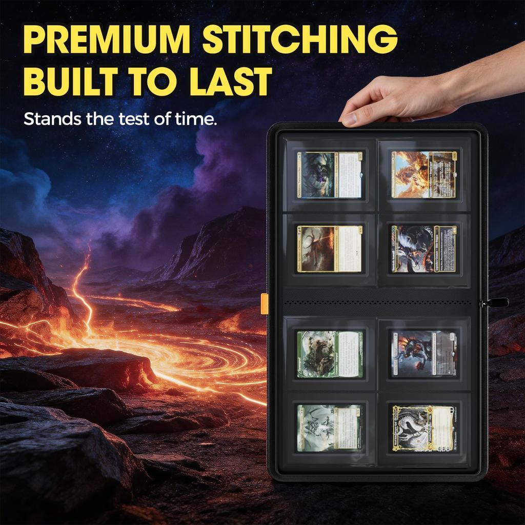 ProCase Card Trading Card Trading Card Card Fan 4 Holds 144 Cards Navy File, Case, Binder, Case, TCG, Activity, Pockets, -