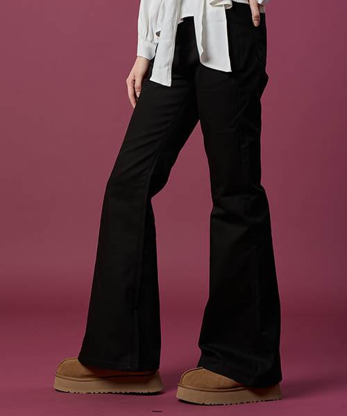 Collet Women Bootcut Vintage Denim Jeans Slacks [Black] Bell-Bottom Ver.