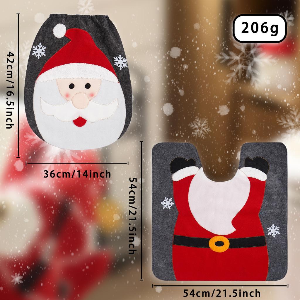 New Christmas Toilet Seat Covers Creative Santa Claus Bathroom Mat Xmas Supplies for Home New Year Navidad Gift Decor 2025