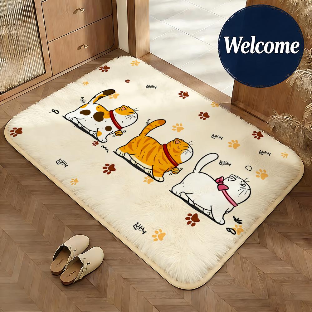 Funny Kittens Rug Floor Mat Non-Slip Absorbent Doormat Bathroom Bedroom Home Decor Rug