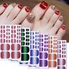 Gradient Glitter Waterproof Toenail Stickers – Extra-Flash Nail Art for Summer