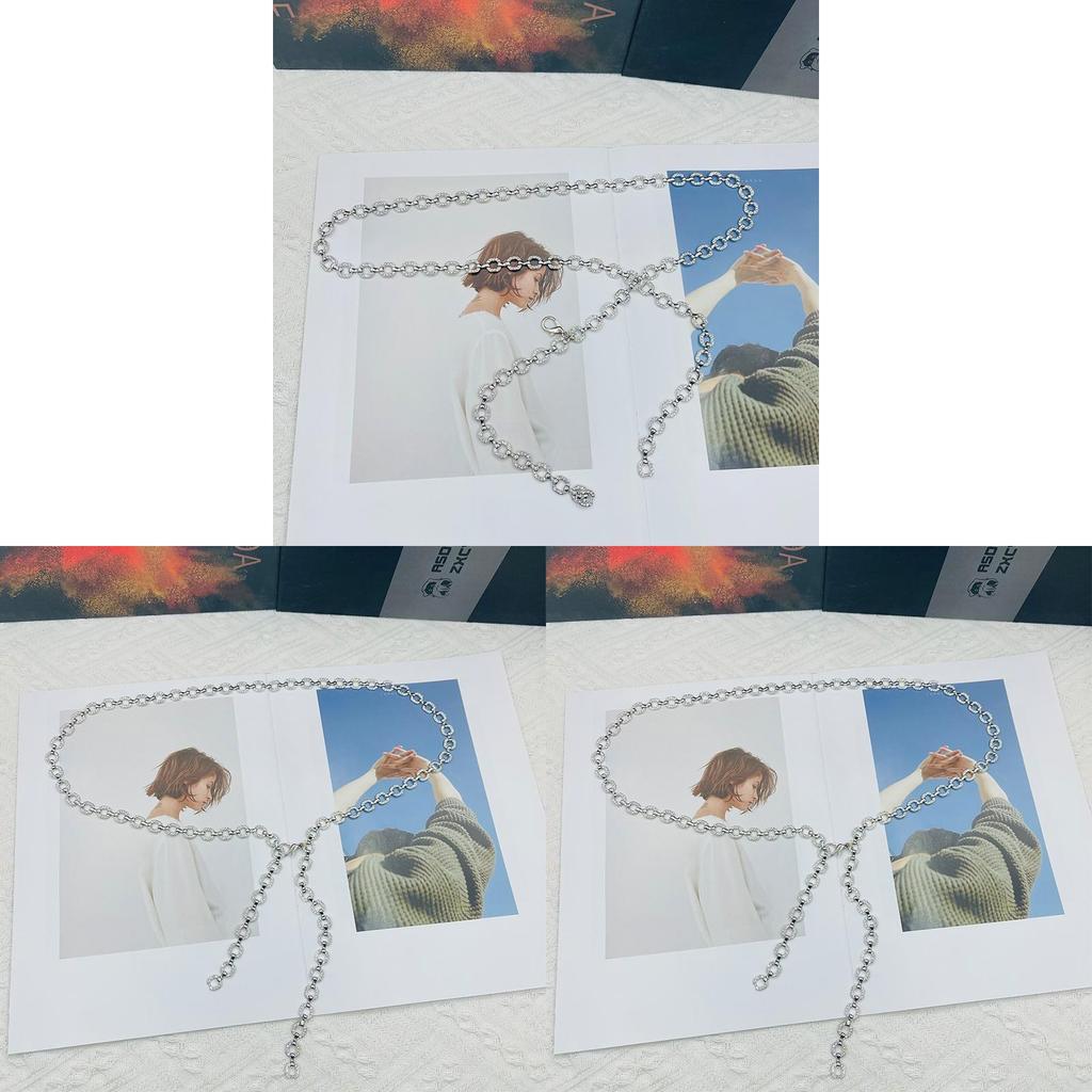 Elegant Water Silver Metal Waist Chain For Women With Adjustable Hook Closure