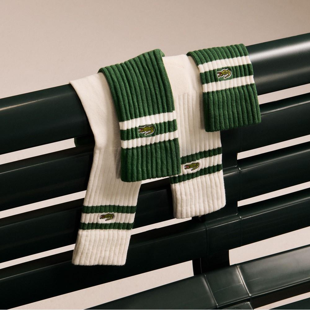 [lacoste] Unisex Striped Tipping Socks 2-Pair Bundle RA6842-56GYRR