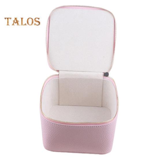 Travel Jewelry Box with Zippered Pockets Dustproof Compact Portable Earring Necklace Ring Storage Box Jewelry Case