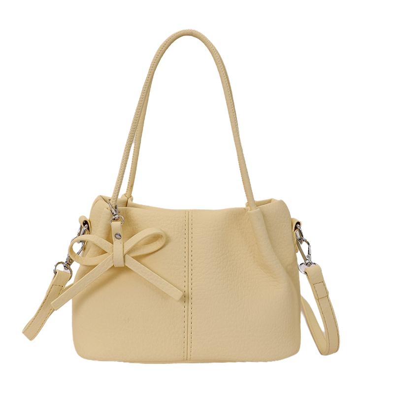 

Dating Weekend Outings Soft PU Women s Shoulder Bags Elegant Casual Daily Handbag for Women Bow Detail Removable Crossbody Bags жовтий