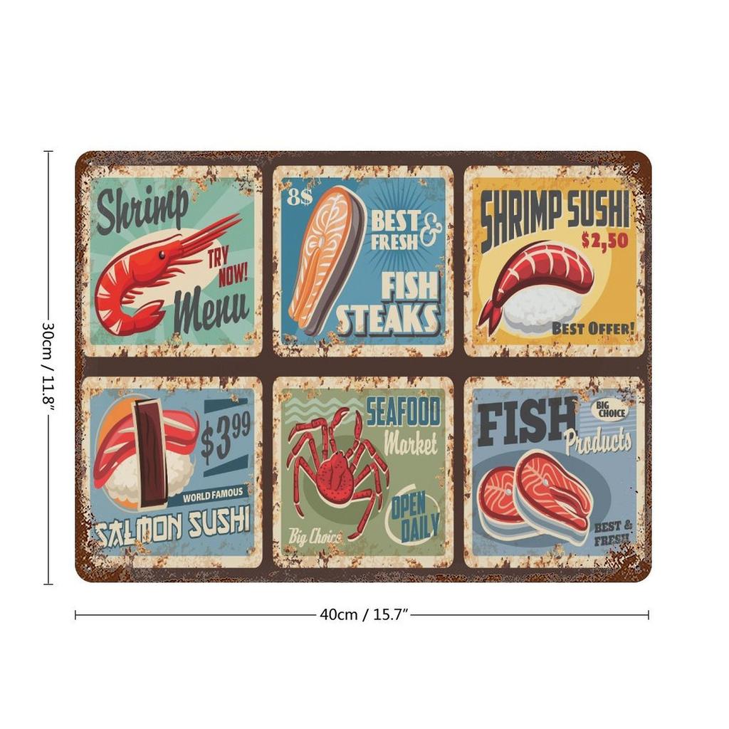 1-Pack Antique Rust-style Metal Sign, 20×30cm and 30×40cm, Vintage Wall Decor for Study, Bar, Cafe or Living Room