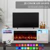 Fireplace Tv Stand with 36 Inch Fireplace Up To 80 TVs,LED Light Entertainment Center and Storage, 70 Modern Wood Media TV Conso