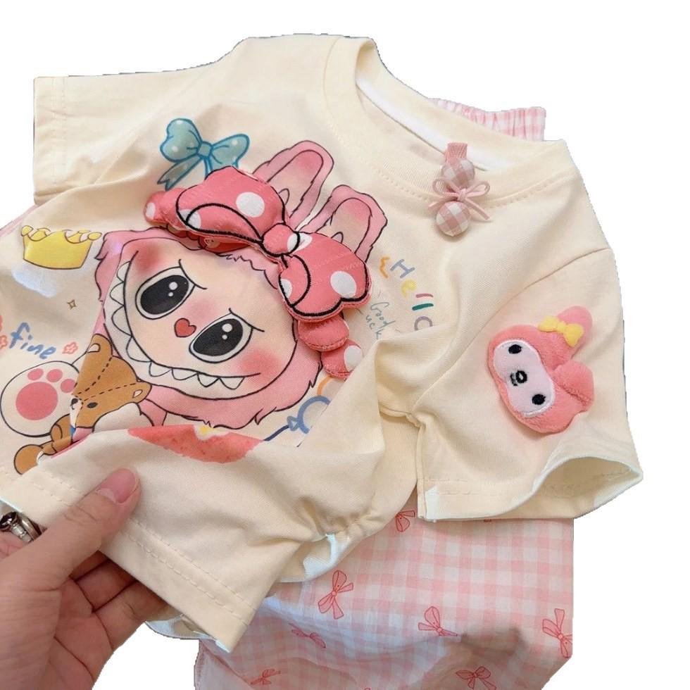 3D Cartoon Parent-Child Matching Cotton T-Shirt - Summer Short Sleeve Cute Children's Outfit