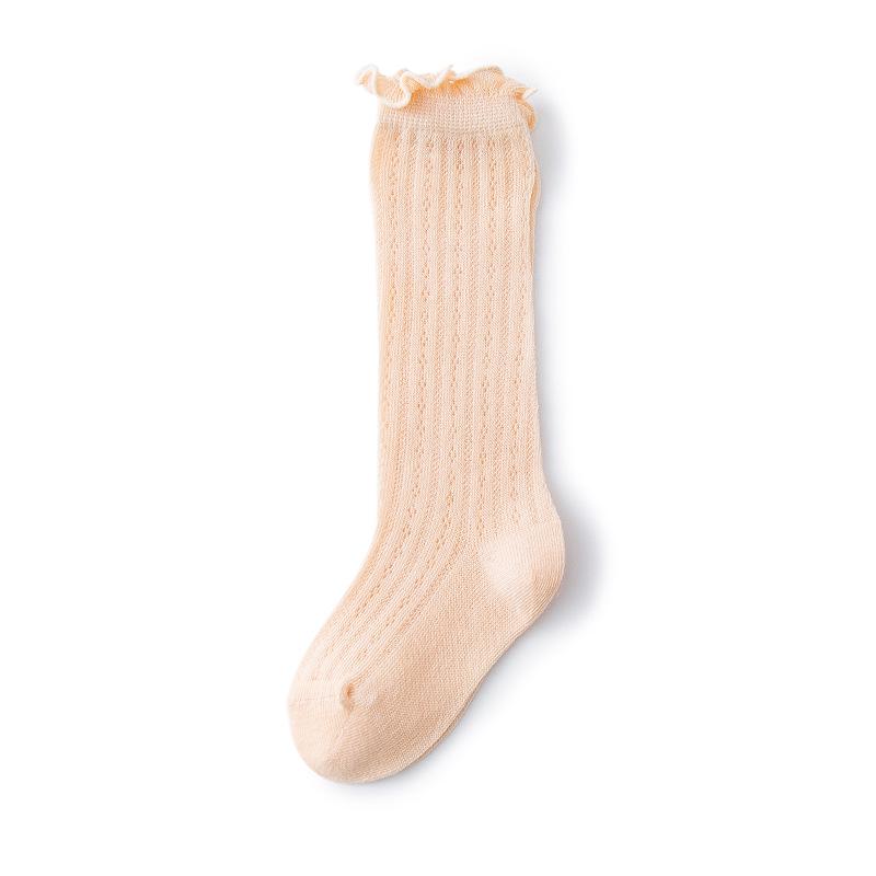 Breathable Summer Mesh Cotton Baby Socks with Ruffled Top