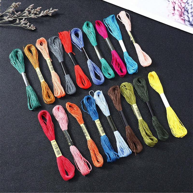 50 Stück Freundschaftsarmband Garn Set, Regenbogen Baumwoll- & Seiden Stickgarne für Kreuzstich, DIY Armbandherstellung