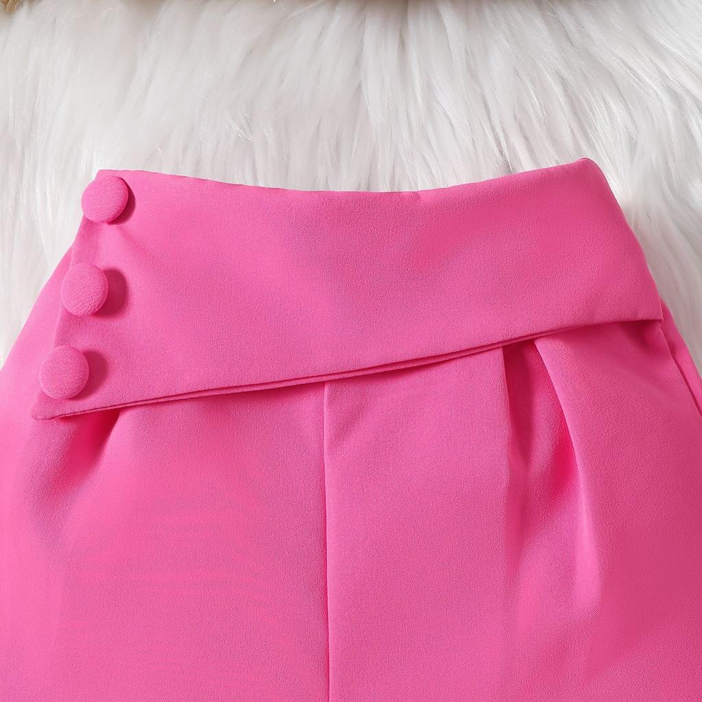 Girls Casual Suit Summer Kids Fashion Halter Top and Shorts Suit