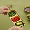 Korean Style Seasoning Dish Gold Silver Color Stainless Steel Barbecue Sauce Dish Plate Tableware BBQ Restaurant Kitchen Tool