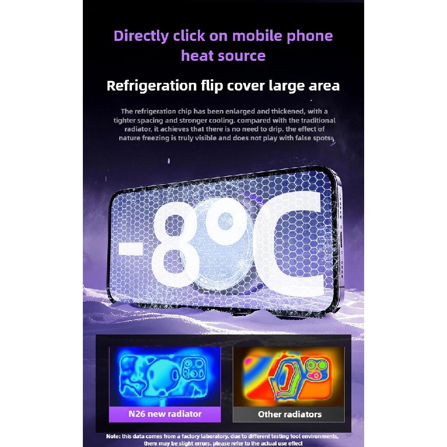N26 NOVÝ Mobilní Telefon Magnetický Polovodičový Chladící Ventilátor Radiátor Lednice Zadní Klip PUBG Hra Chladič pro IPhone Android
