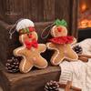 Cute Christmas Party Favors Gingerbread Man Pendant, Non-woven Fabric Hanging Ornament with Lanyard Holiday Gift for Tree Decoration, Festive
