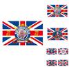 Wufudtp Tissu de Fond Drapeau Charles III 90x150cm Drapeau Union Jack Extérieur