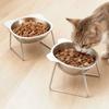 304 Stainless Steel Cat Bowl With 15° Elevated Design Tilted For Puppy Cat Raised Tilted Neck Guard Cats Dogs Dual Use Feeder