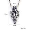 Necklace Retro Men's Double Sided Viking Symbol Shield Mask Smiley Face Pendant