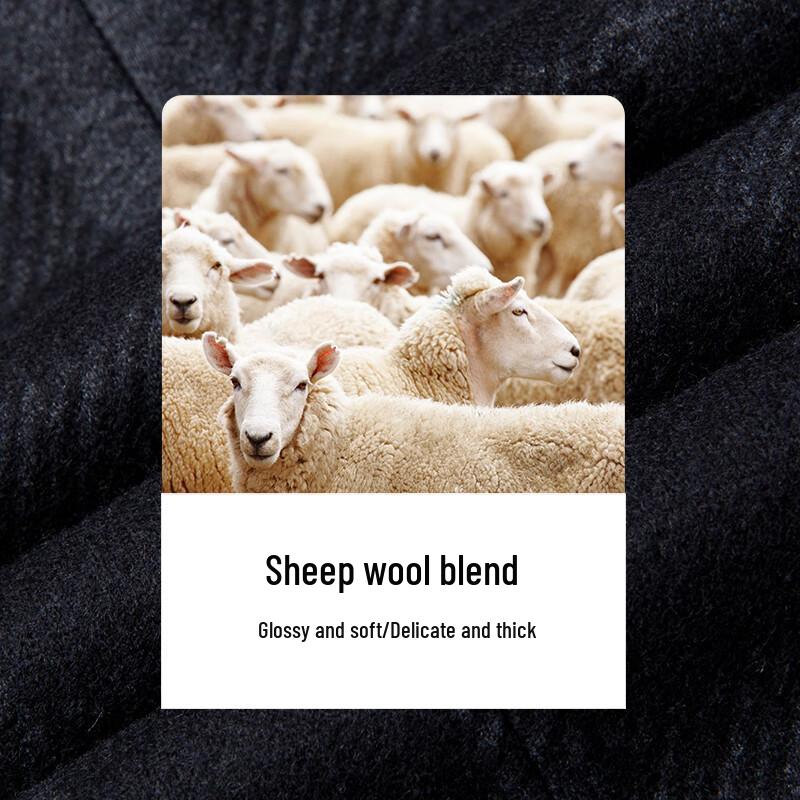 Caizi Men's Hooded Slim Fit Plaid Wool Blend Overcoat