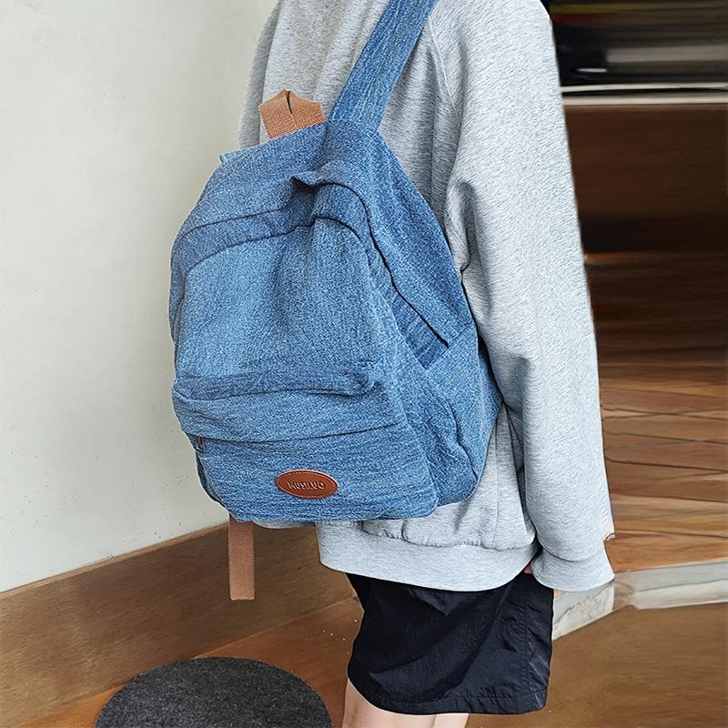 Velkokapacitní dámský džínový batoh Student Class Small Schoolbag