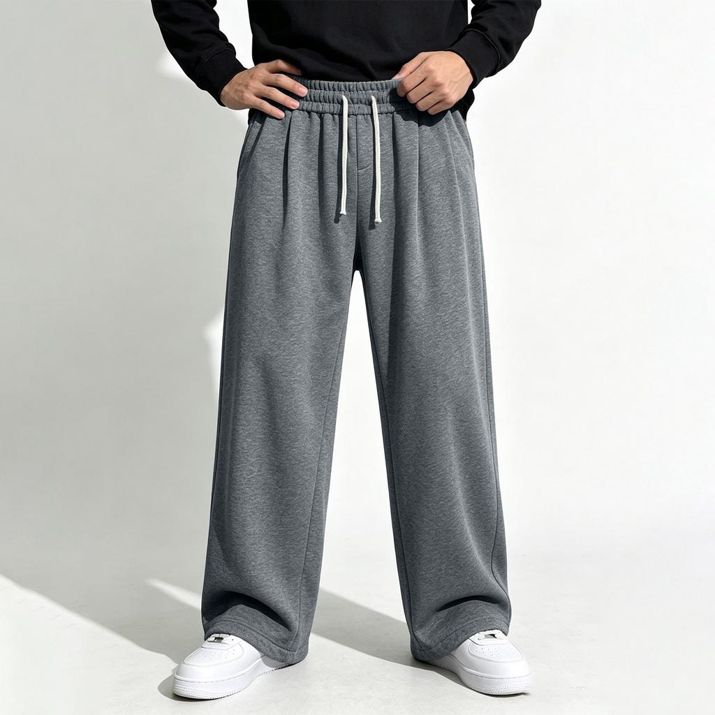 Pantaloni della tuta da uomo casual, vestibilità larga, gamba larga, dritti, per primavera e autunno