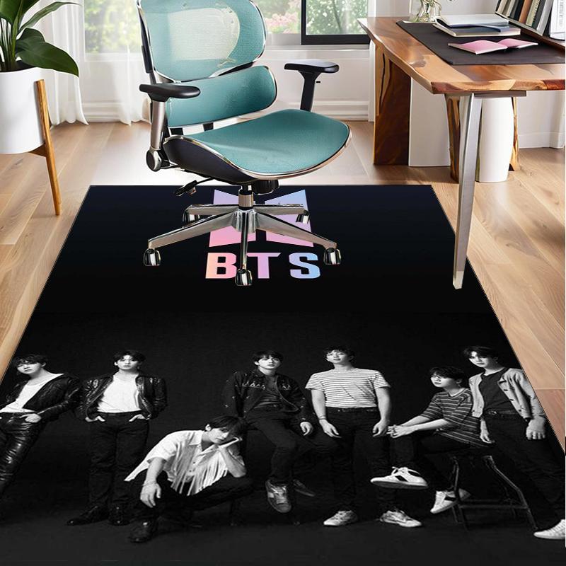 Colorful kpop Artwork Office Rug Chair Mat, Game Carpet, Suitable for Front Door, Bedroom, Living Room, Desk, Holiday Gift
