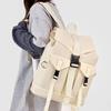 Schoolbag1011 autumn new simple backpack casual large capacity backpack women's solid color schoolbag niche light travel bag