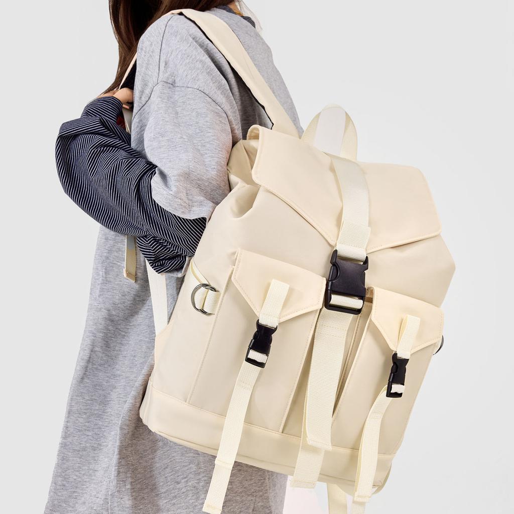 Schoolbag1011 autumn new simple backpack casual large capacity backpack women's solid color schoolbag niche light travel bag