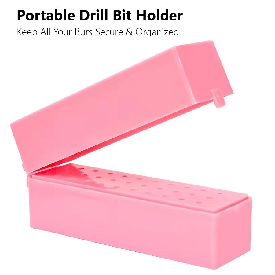 30-Fächer Aufbewahrungskoffer für Nagelfräser, Tragbarer Organizer & Ausstellungsständer für Nailart-Fräser, Salonzubehör