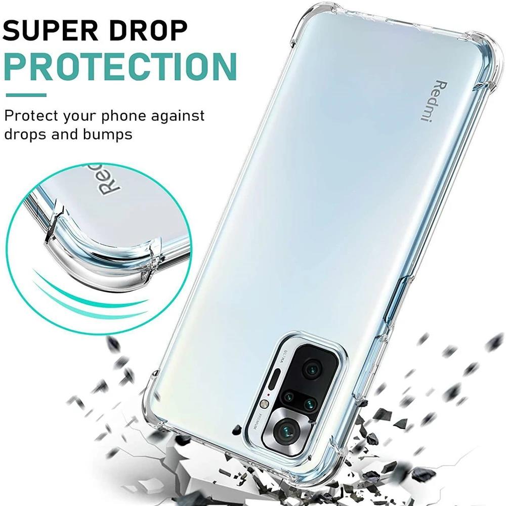 Carcasă transparentă rezistentă la șocuri pentru Xiaomi Redmi Note 12 11 10 9 Pro Plus 12c 10a 10c 9a 9c 9t, ultra subțire, din silicon, moale, spate, carcasă