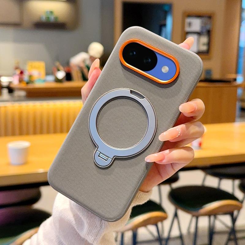 

For Google Pixel 10A Case Magnetic Rotatable Metal Finger Ring Stand TPU+PC Matte Kickstand Cover for Google Pixel 10 A Google Pixel 10a