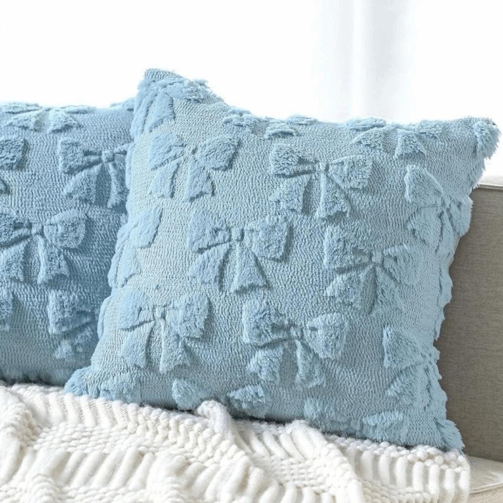 Супер Мягкая Пушистая Наволочка для Подушки Заяц с Бантом и Ромашкой Однотонная Декоративная Наволочка 18x18 дюймов Наволочка для Подушки Декор Дома