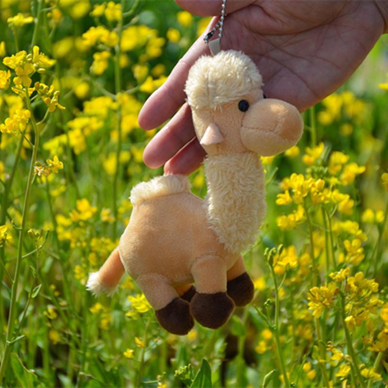 Cute Desert Camel Plush Keychain Toy Mini Stuffed Animal Doll For Children