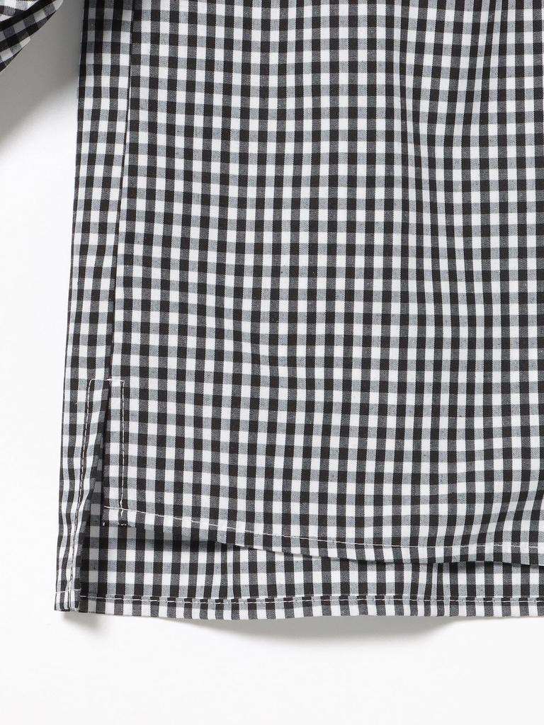 Beams Heart Stripe Blouse with Voluminous One Size Women's S/S Sleeves,