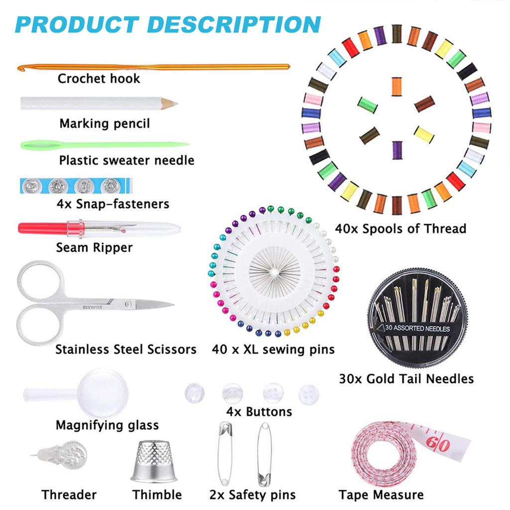 Sewing Kits DIY Multi-function Sewing Box Set for Hand Quilting Stitching Embroidery Thread Sewing Accessories Sewing Kits