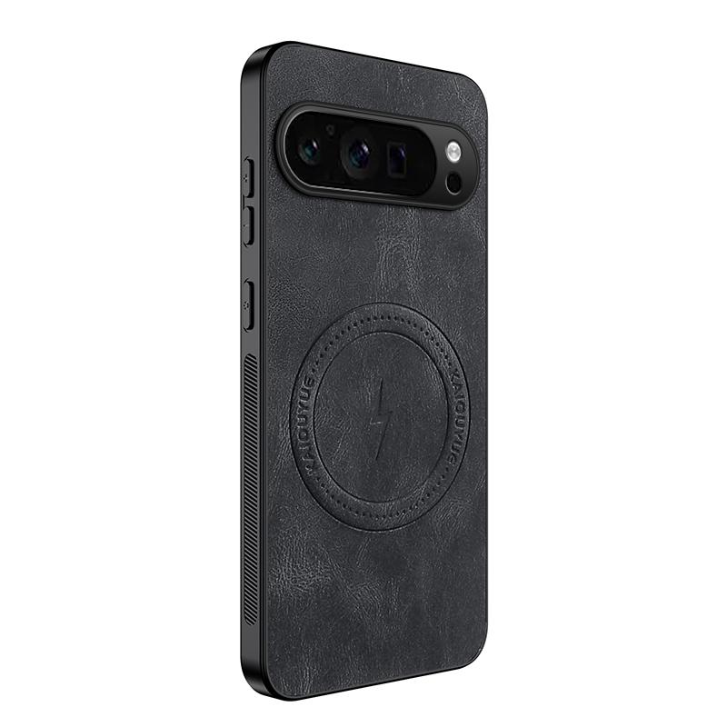 For Google Pixel 9 Pro XL New Leather Matte Frosted Magnetic Phone Case For Google Pixel 9 Pro XL Shockproof Bumper Soft Cover