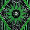 BLESS INTERNATIONAL Handmade Indian Hippie Bohemian Psychedelic Celestial Sun Moon Wall Hanging Bedding Tapestry (Black/Green)