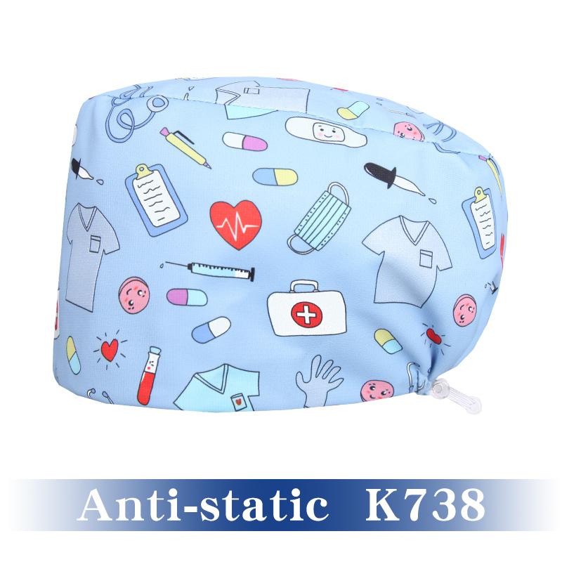 Fashionable Digital Printed Medical Hats for Women Men Breathable Soft Nursing Caps TOOTH Pet Clinic Surgical Scrubs Hat