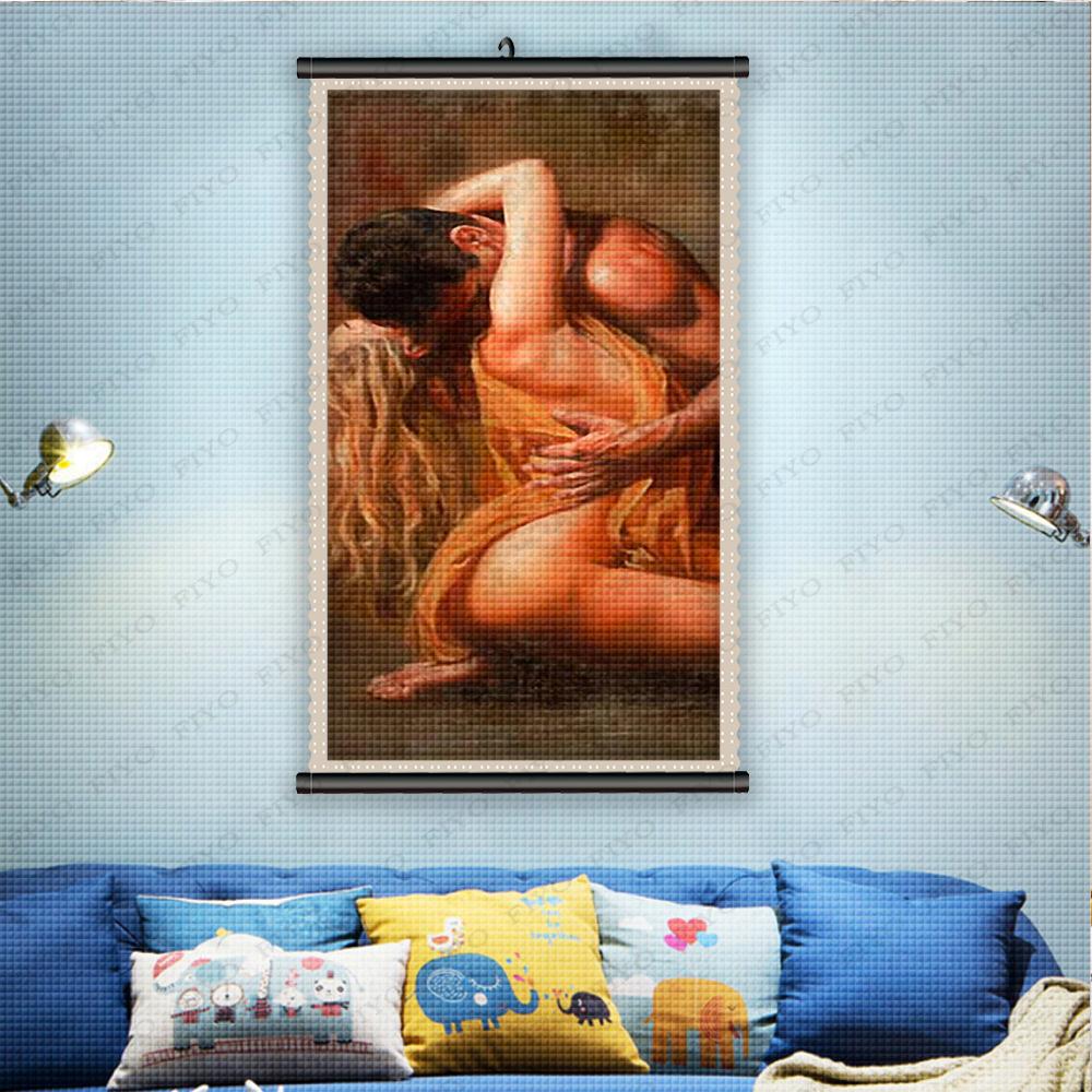 5D DIY Frame Diamond Painting Grey and White Characters Craft Kit Embroidery Girl Mosaic Couple Cross Stitch Kits Home Decoration