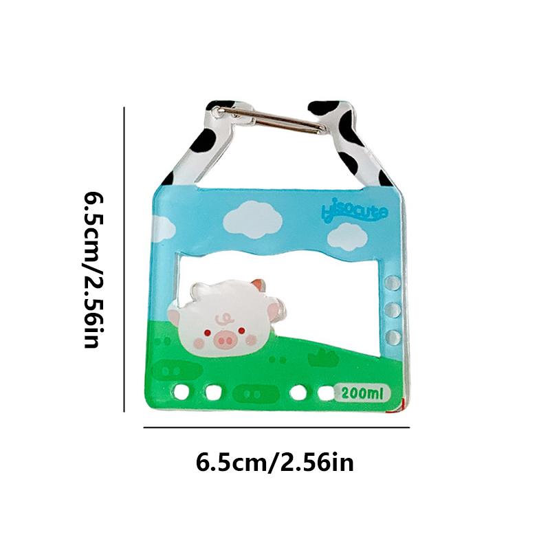 Cute Acrylic Cartoon Keychain Holder Burger Milk Cake Sandwich French Fries Shaped Decor For Bag Pendant Hook Key Hanging Gift