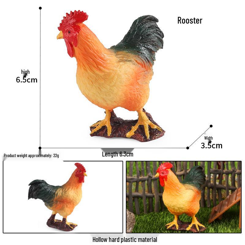 Cross-Border Animal Toy Set: Sheep, Cow, Horse, Donkey, Goat, Poultry Plastic Models