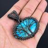 Amazing Tree Of Life Turquoise Gemstone Handmade Copper Wire Wrap Pendant Jewelry For Her