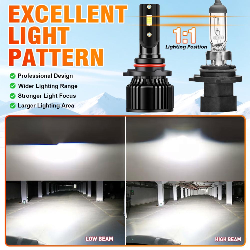9005 HB3 9006 HB4 Auto Bulb Canbus Led headlight CSP 3570 Chips 6000K white Car Headlight Light 30000LM 12V Light Bulbs