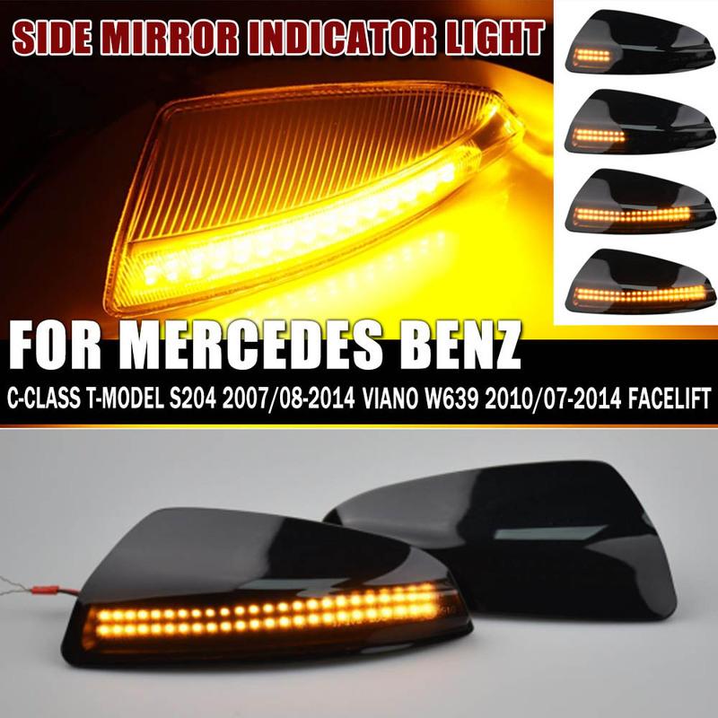 LED Car Dynamic Rearview Mirror Turn Signal Light For Mercedes-Benz C Class W204 S204 For Viano VITO W639 W164 ML300 ML320 ML500