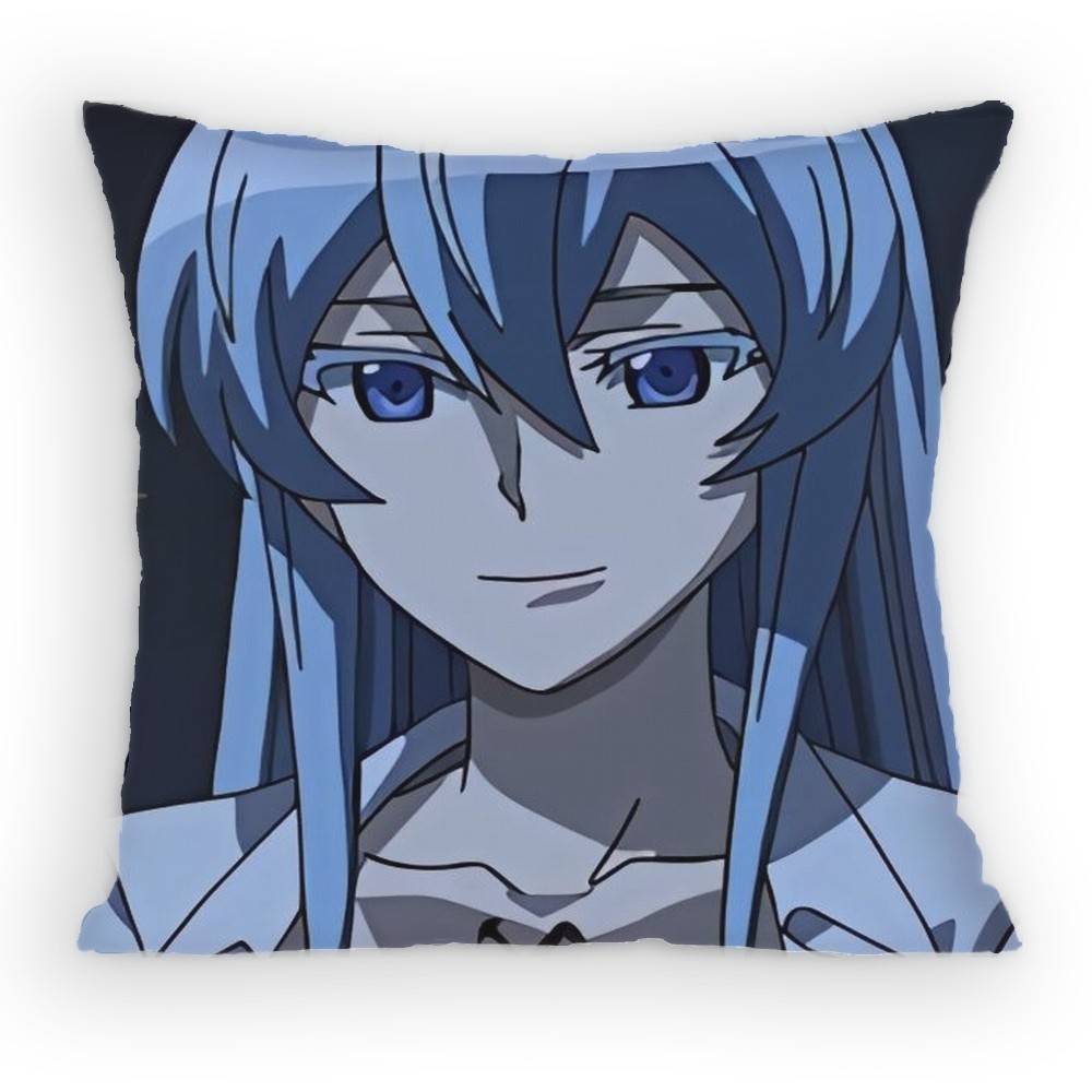 Akame ga KILL! Esdeath Pillow Case Anti-dustmite Pillowcase Invisible zipper silky short plush Sofa cushion cover